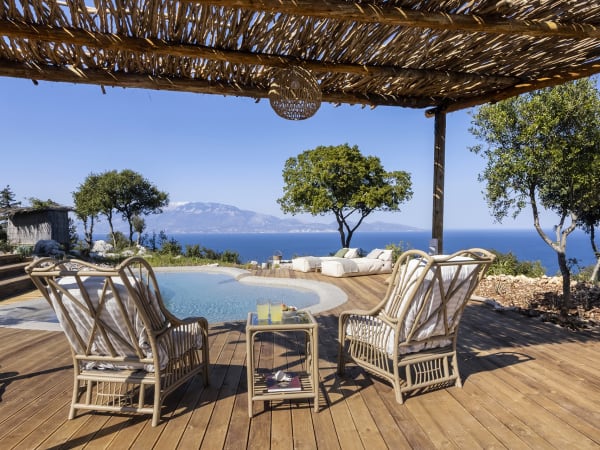 A shady spot by the pool.